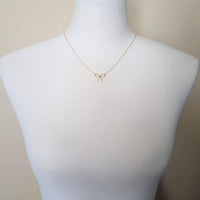Gold Bow Necklace - 14K gold filled necklace, small bow necklace, bow pendant, wire bow necklace, little bow necklace, bow charm, simple bow - Constant Baubling
