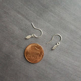 Tiny Silver Leaf Earrings - small leaf earring, silver leaf earring, mini leaf earring, tiny dangle earring, little silver leaf earring - Constant Baubling