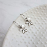 Orchid Earrings - silver orchid earring, small orchid earring, silver flower earring, small flower earring, tiny flower earring, dainty - Constant Baubling