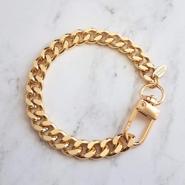 Gold Chunky Curb Chain Link Bracelet