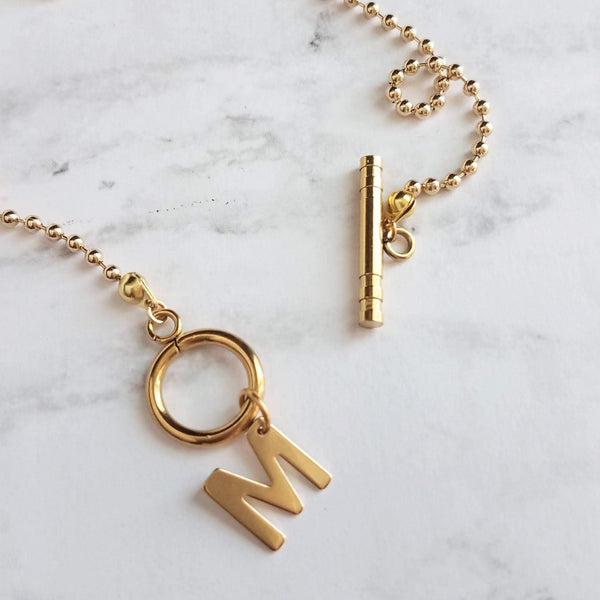 Buy Necklaces for Women, Initial Necklace, Chunky Chain Necklace, Chain  Necklace, Jewelry, Gold Chain Choker Initial Pendant Necklace, Aura Online  in India - Etsy