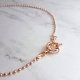 Ball Chain Necklace, rose gold ball chain, chunky front clasp necklace, sailor clasp, large round clasp, rose gold ball necklace, big clasp - Constant Baubling