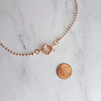 Ball Chain Necklace, rose gold ball chain, chunky front clasp necklace, sailor clasp, large round clasp, rose gold ball necklace, big clasp - Constant Baubling