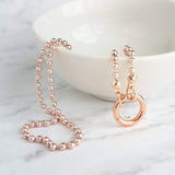 Large Ball Chain Necklace, rose gold ball chain, chunky front clasp necklace, carabiner clasp, large round clasp, rose gold ball necklace - Constant Baubling