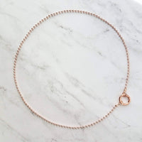 Large Ball Chain Necklace, rose gold ball chain, chunky front clasp necklace, carabiner clasp, large round clasp, rose gold ball necklace - Constant Baubling