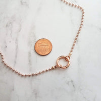 Large Ball Chain Necklace, rose gold ball chain, chunky front clasp necklace, carabiner clasp, large round clasp, rose gold ball necklace - Constant Baubling