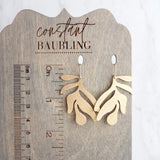 Tropical Earrings - gold leaf earring, monstera earring, tropical leaf earring, beach earring, large gold earring, big earring, lightweight - Constant Baubling