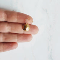 Gold Dome Earrings, two tone metal, silver & gold earring, little gold dangle earring, little gold earring, small gold earring, half sphere - Constant Baubling