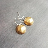 Gold Dome Earrings, two tone metal, silver & gold earring, little gold dangle earring, little gold earring, small gold earring, half sphere - Constant Baubling