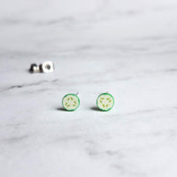 Cucumber Earrings - fruit earring, cucumber slice earring, veggie earring, vegetable earring, salad earring, food earring, chef earring cool - Constant Baubling