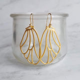 Wing Earrings - butterfly earring, gold wing earring, fairy earring, angel earring, large wing earring, large wing earring, gold butterfly - Constant Baubling