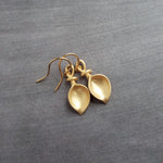 Little Gold Lily Earrings - calla lily earring, gold calla lily, small gold lily earring, bridal earring, bridesmaid jewelry, simple lily - Constant Baubling