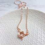 Ball Chain Necklace, rose gold ball chain, chunky front clasp necklace, sailor clasp, large round clasp, rose gold ball necklace, big clasp - Constant Baubling