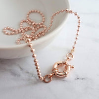 Ball Chain Necklace, rose gold ball chain, chunky front clasp necklace, sailor clasp, large round clasp, rose gold ball necklace, big clasp - Constant Baubling