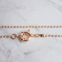 Ball Chain Necklace, rose gold ball chain, chunky front clasp necklace, sailor clasp, large round clasp, rose gold ball necklace, big clasp - Constant Baubling