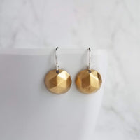 Gold Dome Earrings, two tone metal, silver & gold earring, little gold dangle earring, little gold earring, small gold earring, half sphere - Constant Baubling