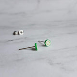 Cucumber Earrings - fruit earring, cucumber slice earring, veggie earring, vegetable earring, salad earring, food earring, chef earring cool - Constant Baubling