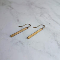 Bronze Bar Earrings, brass rectangle earring, bronze rectangle earring, flat bar earring, bar earring, stick earring, antique bronze - Constant Baubling