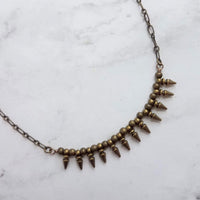 Bullet Necklace, antique bronze necklace, spike necklace, antique brass necklace, spear necklace, small point necklace tiny bullet necklace - Constant Baubling