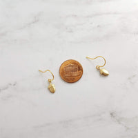 Small Acorn Earrings, gold acorn earring, small gold acorn earring, little gold acorn earring, tiny acorn earring, acorn dangle, simple gold - Constant Baubling
