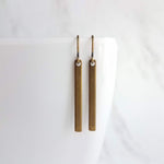 Bronze Bar Earrings, brass rectangle earring, bronze rectangle earring, flat bar earring, bar earring, stick earring, antique bronze - Constant Baubling
