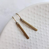 Bronze Bar Earrings, brass rectangle earring, bronze rectangle earring, flat bar earring, bar earring, stick earring, antique bronze - Constant Baubling