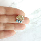 Storm Cloud Earrings - silver cloud earring, blue grey raindrop, sterling silver post, raindrop earring, rain earring, raining cloud earring - Constant Baubling