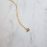 Gold Cherry Necklace, Michigan cherries necklace, pink cherry pendant necklace, cherry charm necklace, cherry jewelry, crystal cherry - Constant Baubling