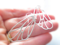 Butterfly Wing Earrings, large silver wing earring, fairy wing earring, fairy jewelry, wing outline earring, large wing earring, angel wing - Constant Baubling