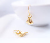 Gold Drop Earrings, little teardrop earring, gold teardrop earring, 3 drop earring, dainty gold earring, 14K solid gold hook opt, small drop - Constant Baubling