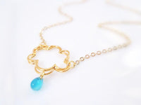 Raindrop Cloud Necklace, rain necklace, gold cloud, silver cloud necklace, electric blue drop, weather necklace, singing rain, storm pendant - Constant Baubling