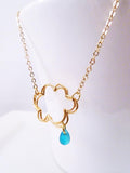 Raindrop Cloud Necklace, rain necklace, gold cloud, silver cloud necklace, electric blue drop, weather necklace, singing rain, storm pendant - Constant Baubling