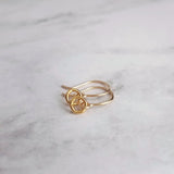 Gold Circle Earrings, 14K gold fill earring, gold ring earring, tiny gold circle earring, small ring earring, minimalist gold earring, hoop - Constant Baubling