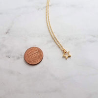 Gold Star Necklace, small star necklace, little star necklace, star outline, open star necklace, star pendant, superstar necklace, golden - Constant Baubling