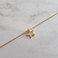 Gold Star Necklace, small star necklace, little star necklace, star outline, open star necklace, star pendant, superstar necklace, golden - Constant Baubling
