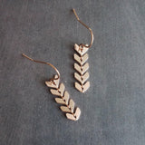 Long Silver Earrings, v shaped earrings, silver arrow earrings, chevron earrings, herringbone earrings, flexible earrings fish bone earrings - Constant Baubling