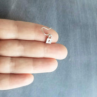 Silver Padlock Earrings, tiny lock earring, small padlock earring, silver lock earring, love slave earring, lockdown earring, commitment - Constant Baubling