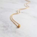 Tiny Gold Ball Necklace, simple gold necklace, little gold ball necklace, stardust necklace, gold bead necklace, layering necklace, minimal - Constant Baubling
