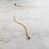 Tiny Gold Ball Necklace, simple gold necklace, little gold ball necklace, stardust necklace, gold bead necklace, layering necklace, minimal - Constant Baubling