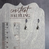 Tiny Silver Ball Earrings, silver earring, antique silver earring, little ball earring, ball dangle, small round dangle earring, silver orb - Constant Baubling