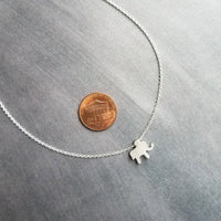 Baby Elephant Necklace, silver elephant necklace, small elephant necklace, tiny elephant necklace, simple elephant charm, elephant pendant - Constant Baubling