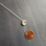 Silver Layer Necklace, cupped necklace, silver disks necklace, silver circles necklace, nesting cups necklace, small round pendant, matte - Constant Baubling