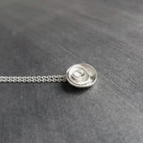 Silver Layer Necklace, cupped necklace, silver disks necklace, silver circles necklace, nesting cups necklace, small round pendant, matte - Constant Baubling