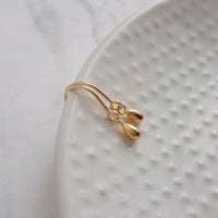 Little Gold Teardrop Earrings, 14K gold fill hooks, small gold drop earring, tiny teardrop earring, small dangle earring, gold raindrop - Constant Baubling