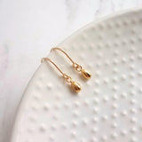 Little Gold Teardrop Earrings, 14K gold fill hooks, small gold drop earring, tiny teardrop earring, small dangle earring, gold raindrop - Constant Baubling