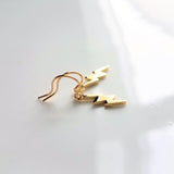 Lightning Bolt Earrings, gold lightning earring, gold bolt earring, weather earring, storm earring, thunder bolt earring, meteoroligist gift - Constant Baubling