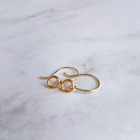 Gold Circle Earrings, 14K gold fill earring, gold ring earring, tiny gold circle earring, small ring earring, minimalist gold earring, hoop - Constant Baubling
