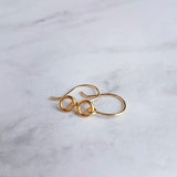 Gold Circle Earrings, 14K gold fill earring, gold ring earring, tiny gold circle earring, small ring earring, minimalist gold earring, hoop - Constant Baubling