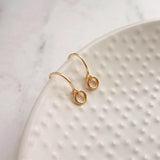 Gold Circle Earrings, 14K gold fill earring, gold ring earring, tiny gold circle earring, small ring earring, minimalist gold earring, hoop - Constant Baubling
