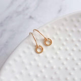 Gold Circle Earrings, 14K gold fill earring, gold ring earring, tiny gold circle earring, small ring earring, minimalist gold earring, hoop - Constant Baubling